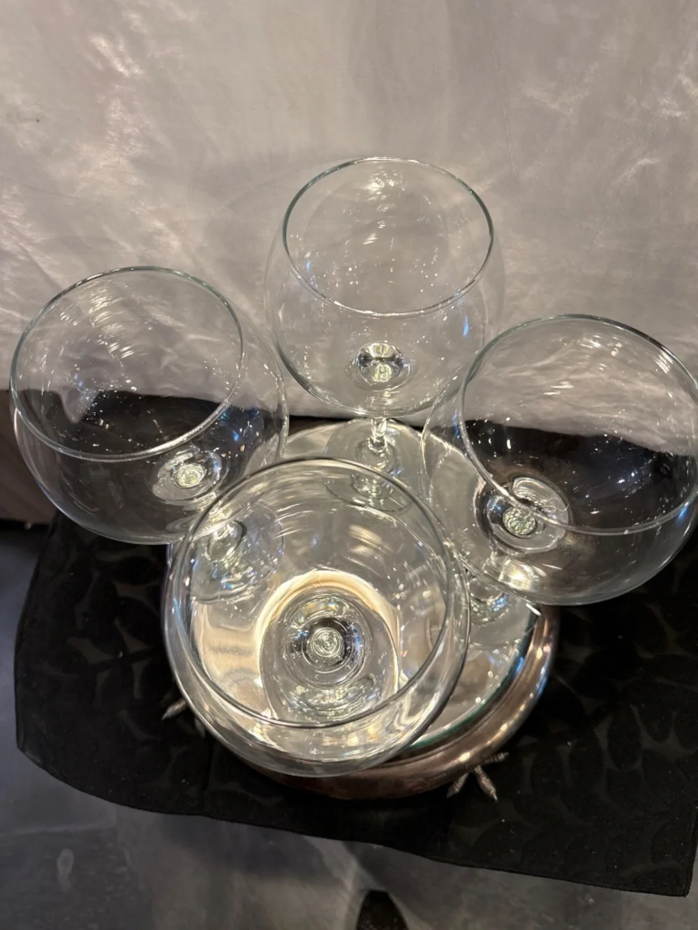 Vintage set of four Grand balloon Wine goblet
